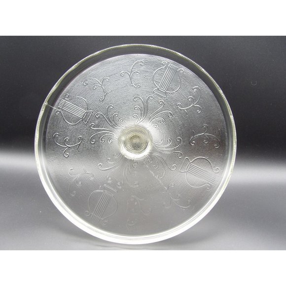 Vintage Jeannette Glass Co. Clear Depression Glass Cake Stand Harp Pattern 4 1/2 - Picture 10 of 10